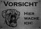 Preview: Edelstahl Warnschild Cane Corso VORSICHT Hier wache ich!
